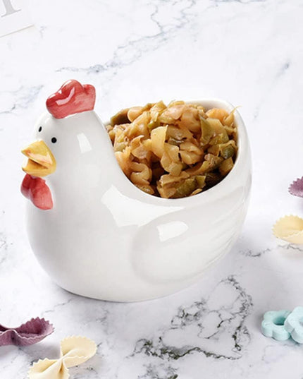 Chicken Shaped Ceramic Snack Bowl – Decorative Serving Dish