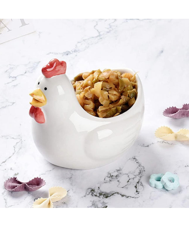 Chicken Shaped Ceramic Snack Bowl – Decorative Serving Dish