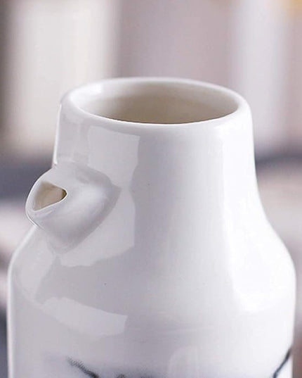 Porcelain Marble Ceramic Kitchen Dispenser Oil Vinegar Soy Salt Spices
