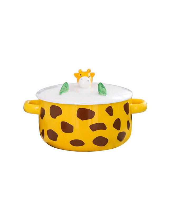 Yellow Japanese Ceramic Noodle Bowl with Lid & Handle – 800ml Ramen Soup Bowl