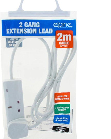 ELPINE 2 WAY EXTENSION LEAD WITH NEON LIGHT 2M