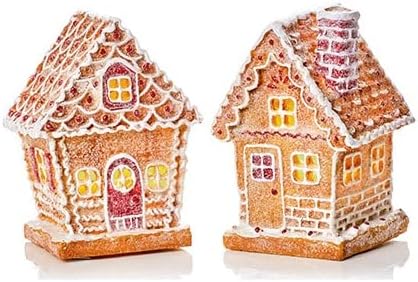 13 x 9cm Lit Gingerbread House 2 Asst