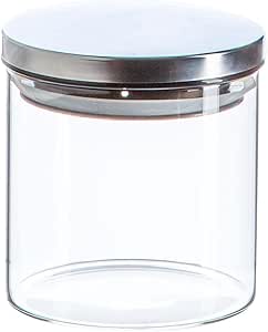 Argon Tableware Scandi Storage Jars with Metallic Silver Lids - 550ml