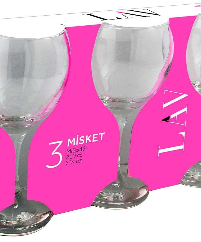Misket Wine Glass Set – 210cc (Pack of 3)