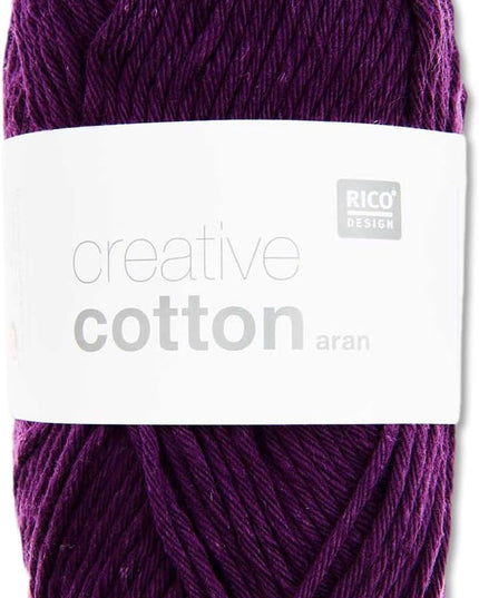 Rico Creative Cotton Aran Yarn 50g – Cardinal Purple (85m)