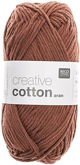 Rico Design Creative Cotton Aran Yarn – 50g Ball – 85m – Brown