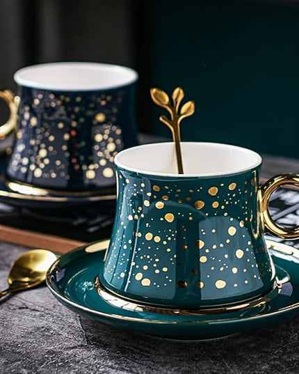 Ceramic Mugs Cup And Spoon And Saucer