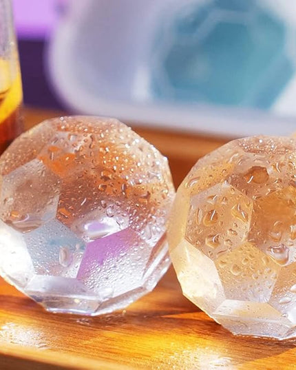Pack of 2 Diamond Ice Ball Mould Trays – 6 Cavity Whiskey Cocktail Ice Maker