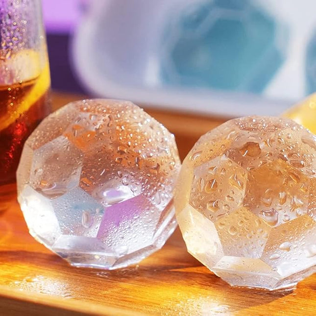 Pack of 2 Diamond Ice Ball Mould Trays – 6 Cavity Whiskey Cocktail Ice Maker