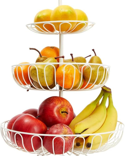 3-Tier Stainless Steel Fruit Basket Stand for Kitchen and Home Storage