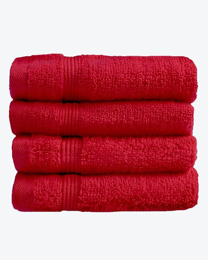 Allure Bath Fashions Luxury Supersoft Egyptian Cotton Towels Absorbent and Quick Dry 500gsm (4x Face Towels, Cranberry)