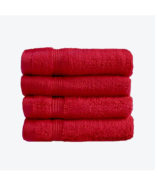 Allure Bath Fashions Luxury Supersoft Egyptian Cotton Towels Absorbent and Quick Dry 500gsm (4x Face Towels, Cranberry)