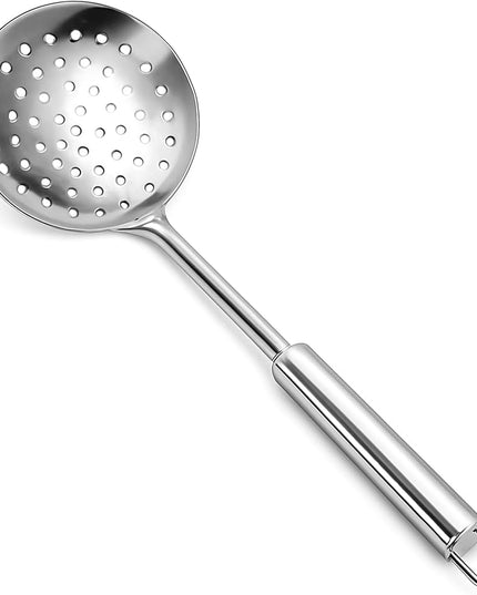 Stainless Steel Skimmer Spoon with Long Handle – 35.5 cm Slotted Strainer Ladle