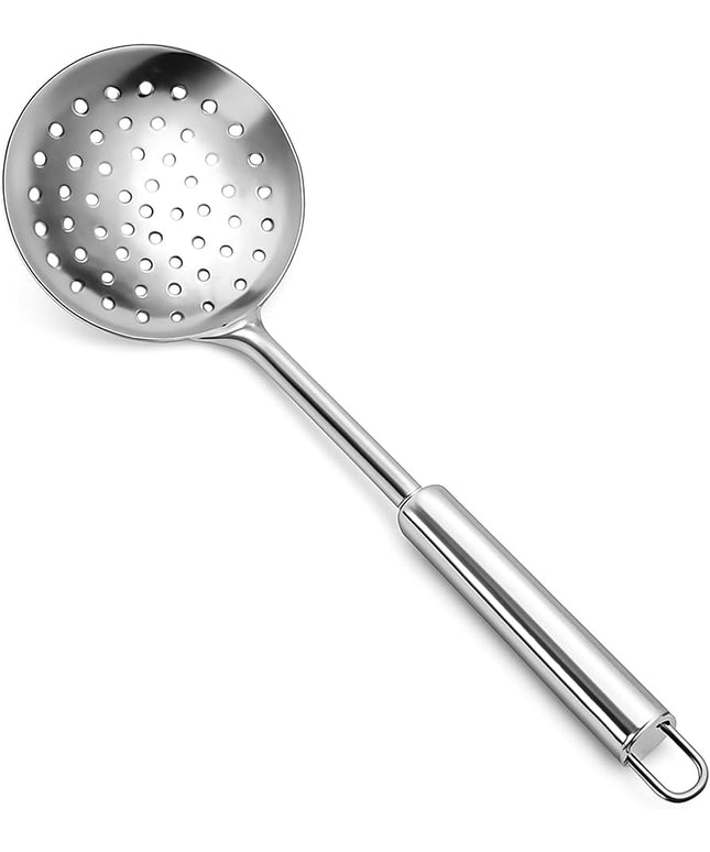 Stainless Steel Skimmer Spoon with Long Handle – 35.5 cm Slotted Strainer Ladle