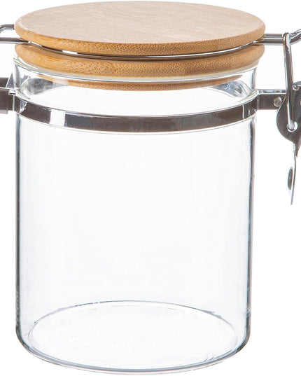 Argon Tableware Glass Storage Jar with Wooden Clip Lid - Modern Contemporary Kitchen Pantry Food Canister - 720ml