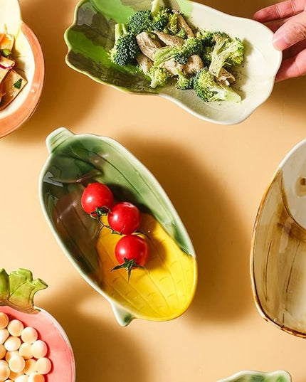 Corn Ceramic Bowl – Cute Fruit Design Serving Bowl for Snacks, Salads & Kitchen Décor