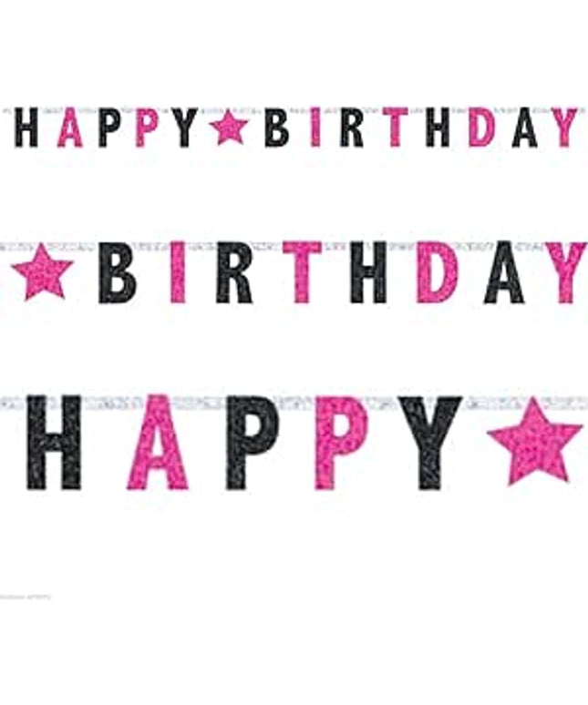 Banner Black & Pink Birthday