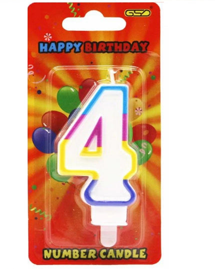 Rainbow Number Candle 4