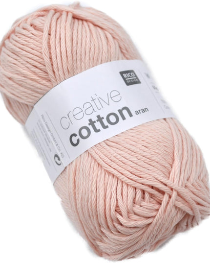 Rico Creative Cotton Aran Yarn 50g – Pastel Pink (85m)