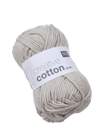 Rico Creative Cotton Aran Yarn – Silver Grey (50g / 85m)