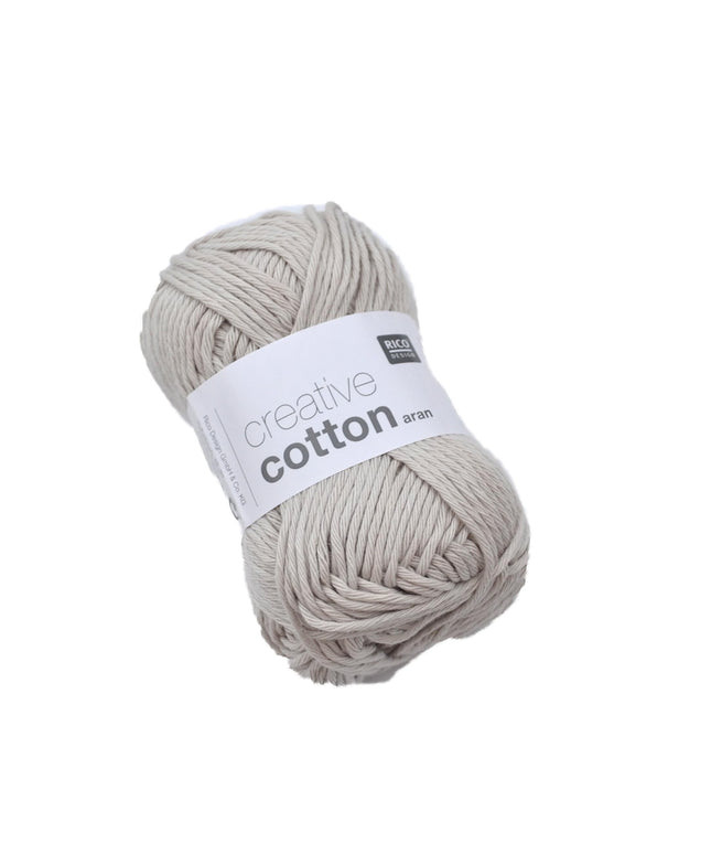 Rico Creative Cotton Aran Yarn – Silver Grey (50g / 85m)