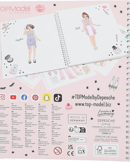 Depesche 13583 TOPModel Create Your Glam Look Colouring Book Set