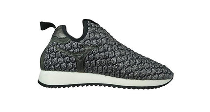 Women’s Slip-On Knit Trainers – Black/Silver