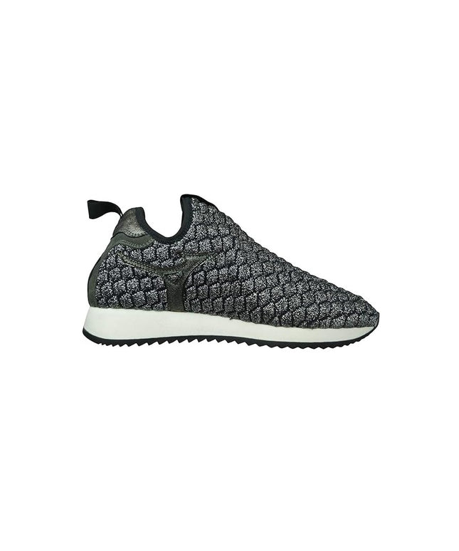 Women’s Slip-On Knit Trainers – Black/Silver