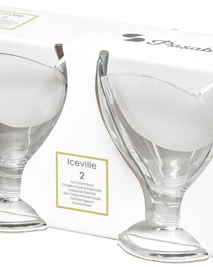 Pasabahce Ice Cream Glass Bowls Set of 2 Dessert Sundae Cups Serving Glasses