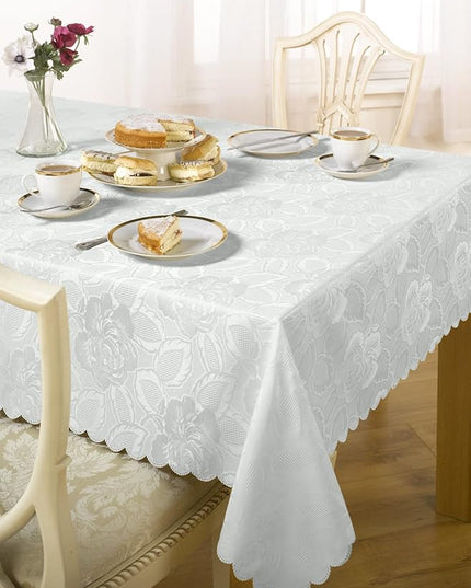 Jacquard Table Cloth in White - 50x70 (127x178cm)