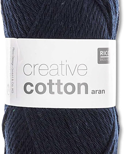 Rico Creative Cotton Aran Yarn 50g – Dark Blue (85m)