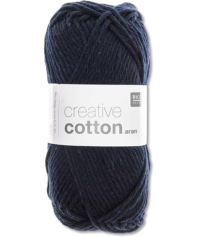 Rico Creative Cotton Aran Yarn 50g – Dark Blue (85m)