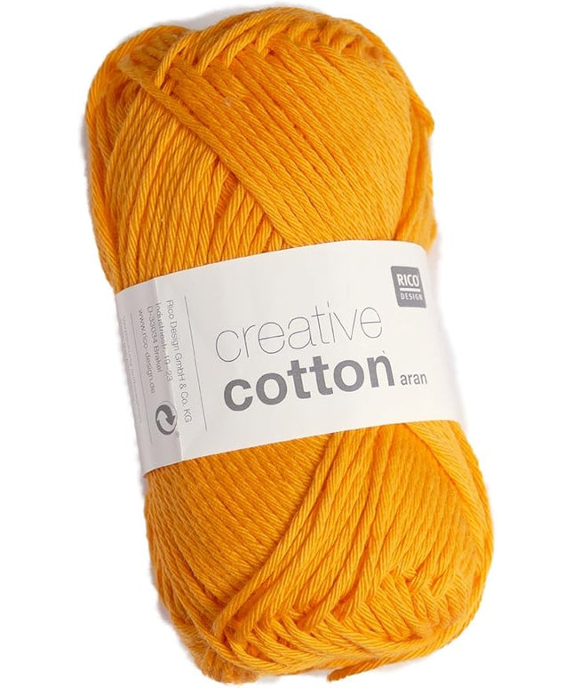 Rico Design Creative Cotton Aran Yarn – 50g Ball – 85m – Orange