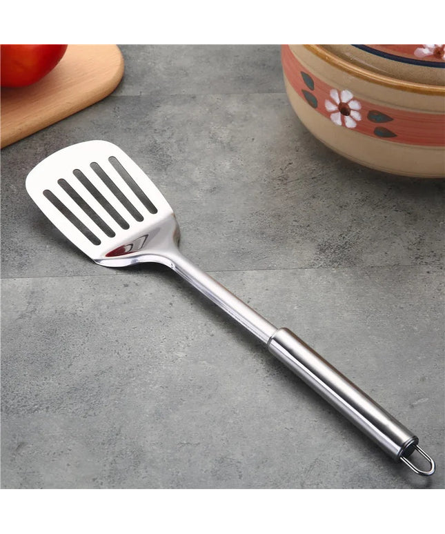 Stainless Steel Slotted Turner Spatula – Heat-Resistant Cooking & Serving Utensil