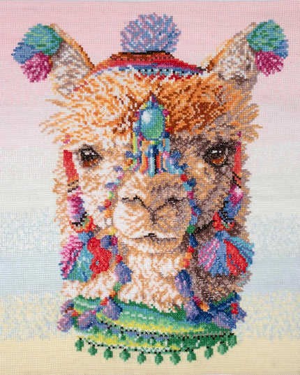 Printed No Count Cross Stitch Kit Alpaca