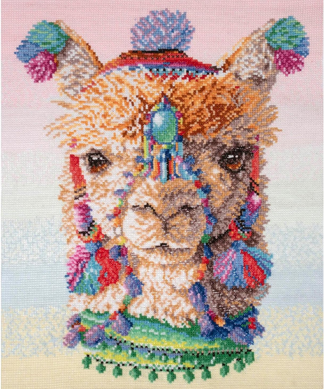 Printed No Count Cross Stitch Kit Alpaca