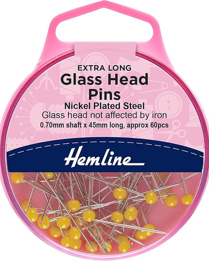 Pins: Glass Head: 45mm: Nickel: 60 Pieces