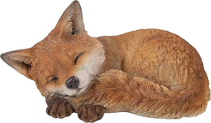 Vivid Arts Realistic Sleeping Fox Cub | Resin Home or Garden Decoration