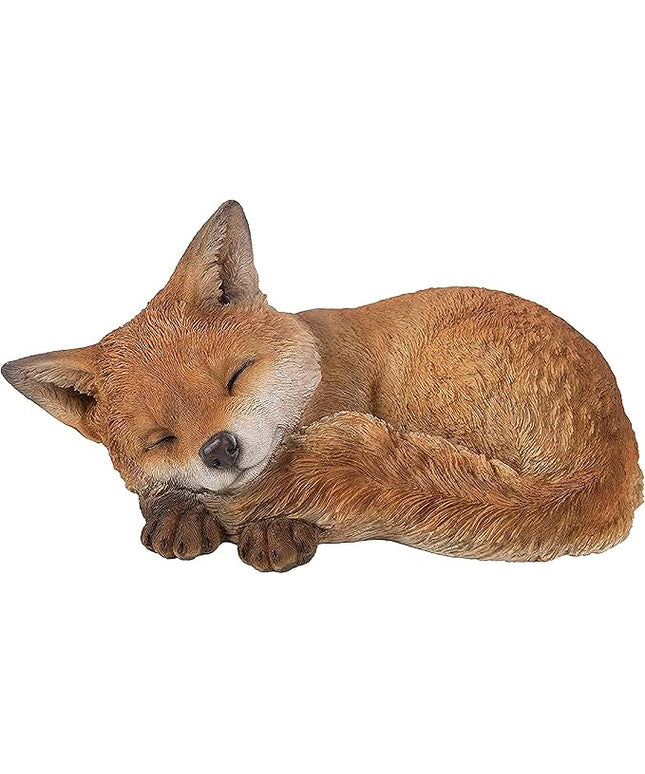 Vivid Arts Realistic Sleeping Fox Cub | Resin Home or Garden Decoration