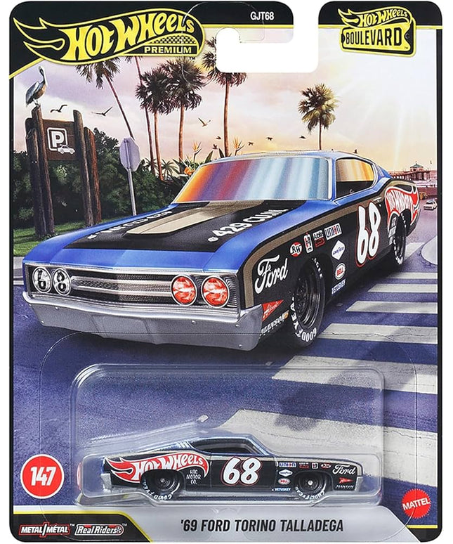 Hot Wheels Premium Boulevard '69 Ford Torino Talladega #147 Real Riders