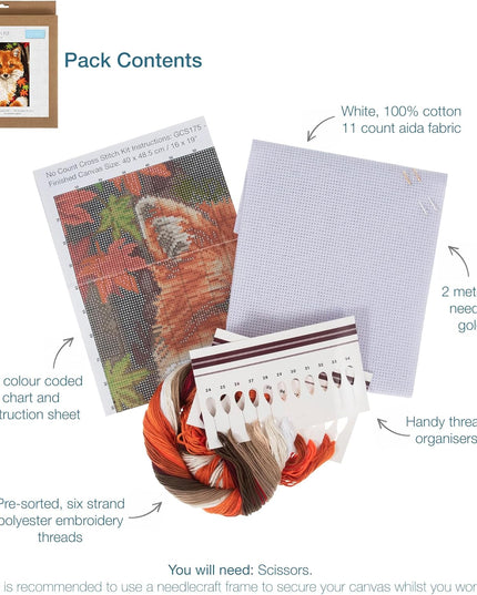 Counted Cross Stitch Kit: Large: Fox