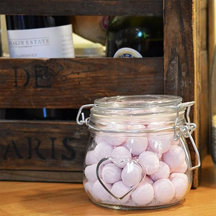 Nicola Spring Heart Shaped Glass Storage Jar with Airtight Clip Lid - 500ml
