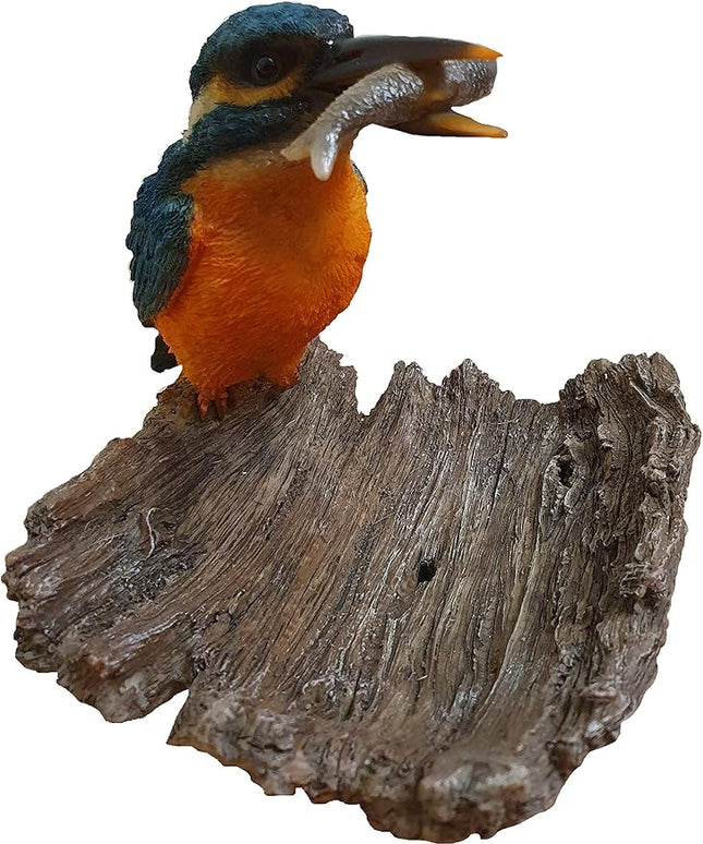 Vivid Arts Kingfisher on Driftwood Home or Garden Decoration