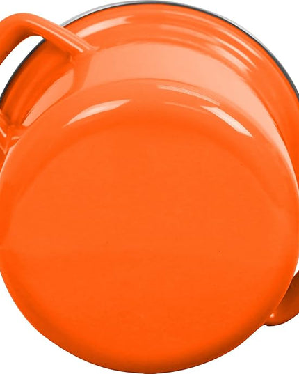 Calypso Basics 58500 Enamel Stock Pot with Glass Lid, 2.5 quart, Orange