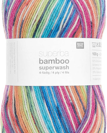 Rico Design Superba Bamboo Superwash 4 Ply Sock Yarn – 100g Ball – Shade 058