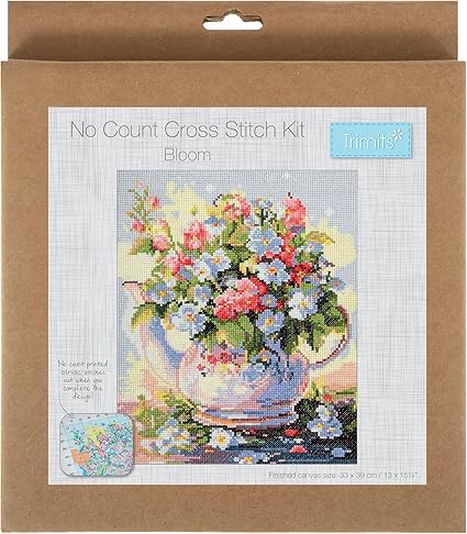 Printed Cross Stitch Kit: Large: Bloom