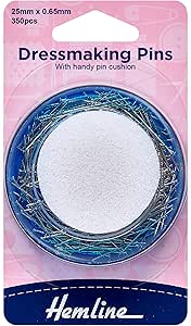 Pins: Dressmaker's & Foam Pincushion: 25mm: 350 Pieces