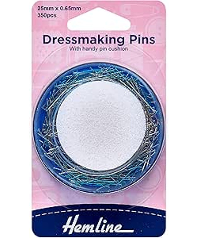 Pins: Dressmaker's & Foam Pincushion: 25mm: 350 Pieces