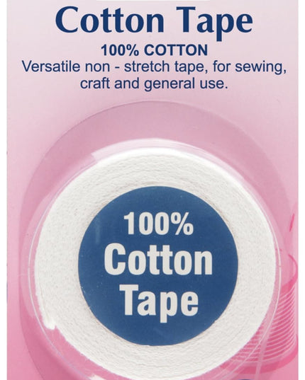 Cotton Tape: 5m x 12mm: White