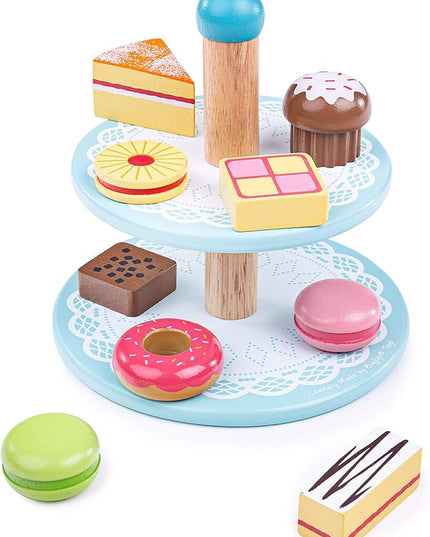 Bigjigs Toys Cake Stand with 9 Cakes